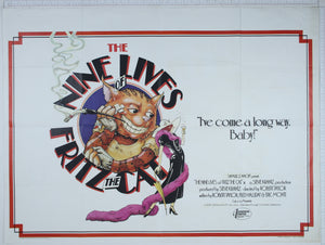 Nine Lives of Fritz the Cat (1974) UK Quad Poster #New