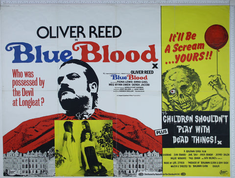 Blue Blood / Children Shouldn't Play with Dead Things (1975 / 1972) UK Quad Poster #New