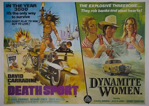 Deathsport / Dynamite Women (1978 / 1976) UK Quad DB Poster #New
