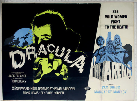 Dracula / The Arena (both 1974) UK Quad Poster