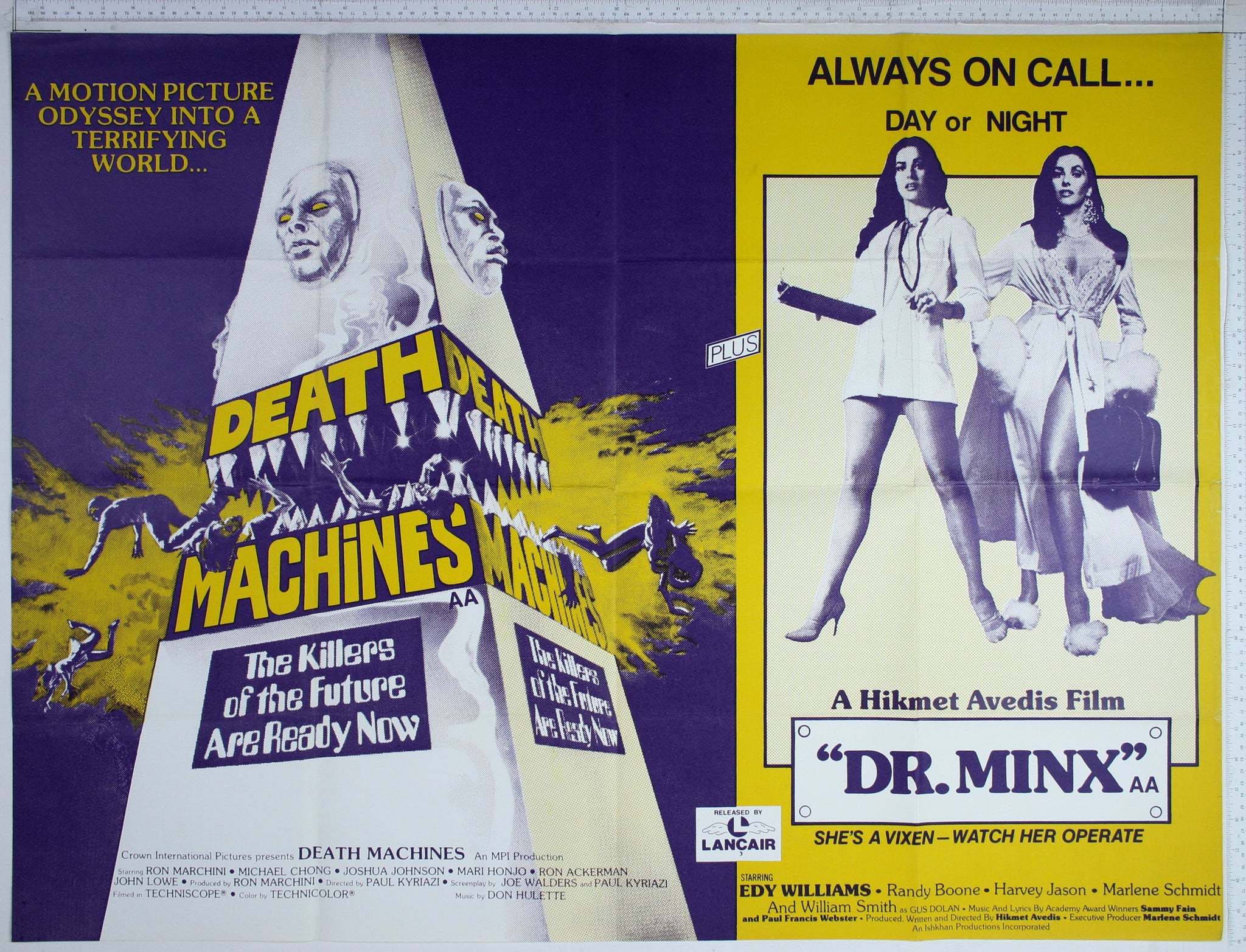 Death Machines / Dr. Minx (1976 / 1975) UK Quad Poster #New