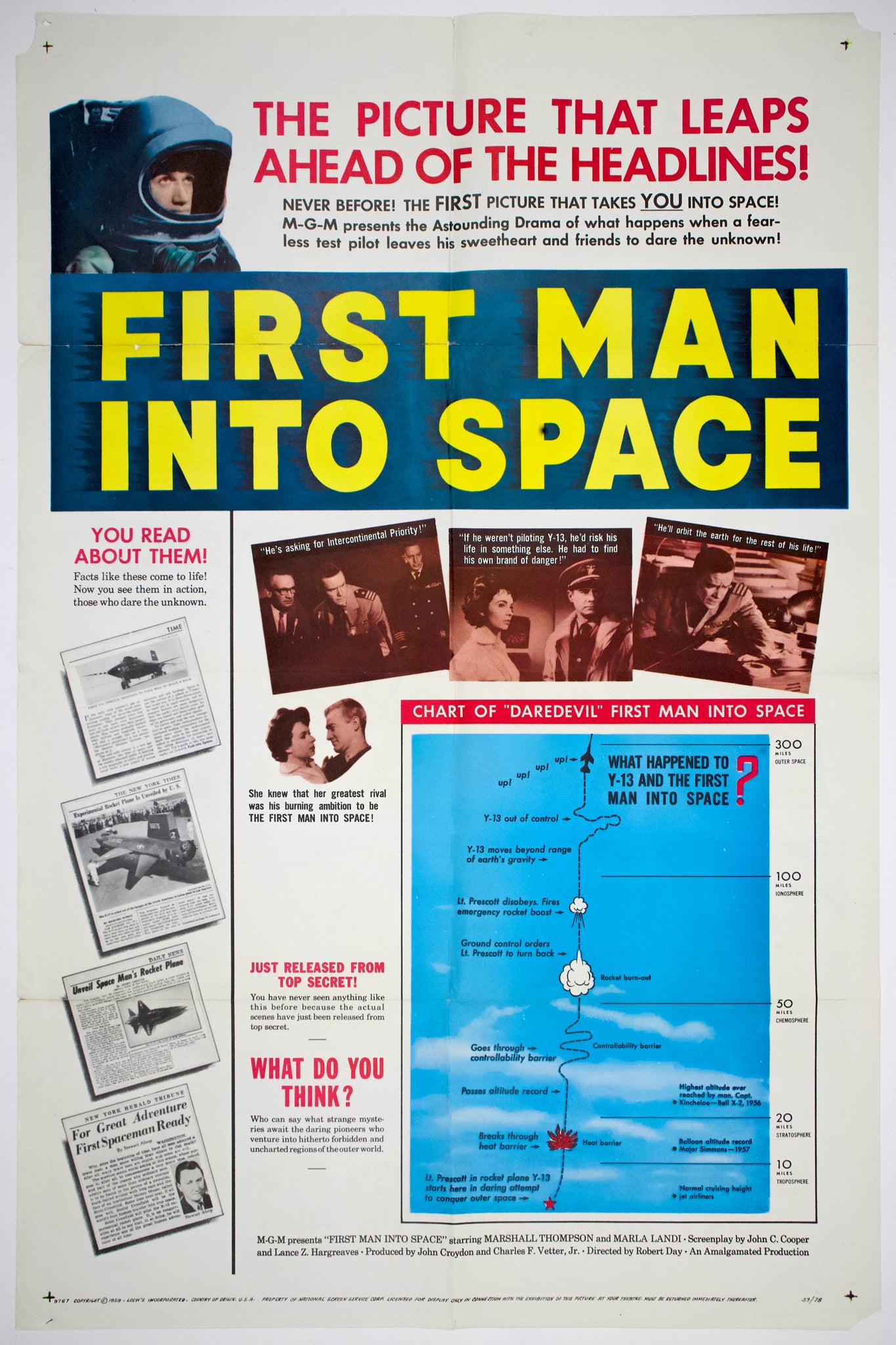 First Man Into Space (1959) US 1 Sheet Poster #New