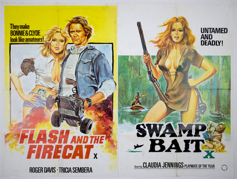 Flash and the Firecat (1975) / Swamp Bait (1973) UK Quad DB Poster #New