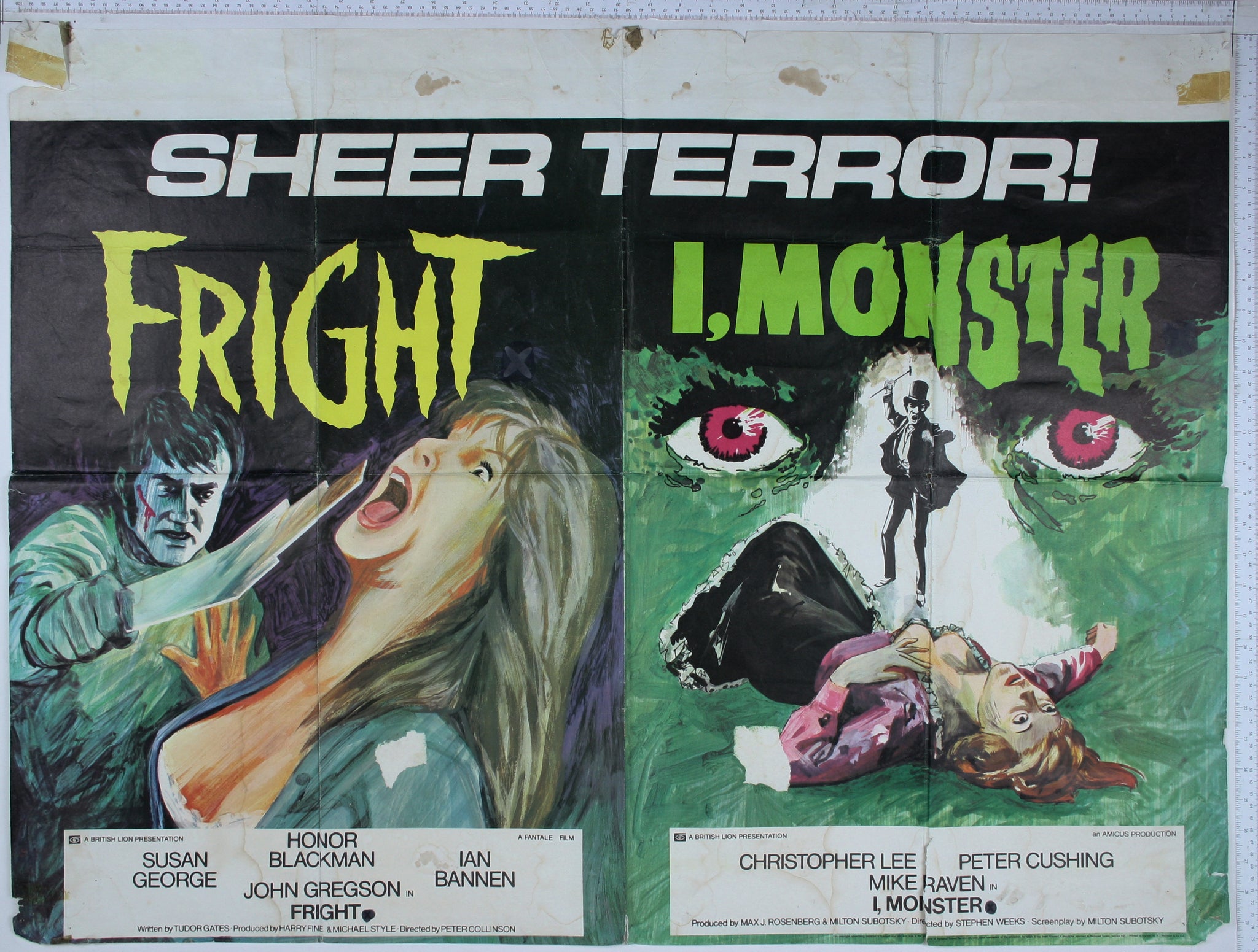 Fright / I, Monster (both 1971) UK Quad Poster #New