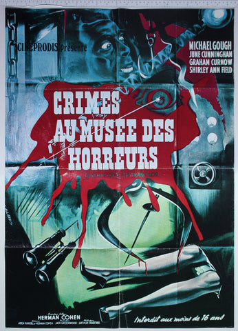 Horrors of the Black Museum (1959 / 1972RR) French Moyenne Poster #New