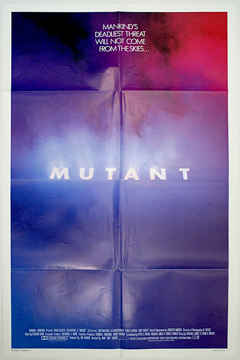 Mutant Python Movie Poster Mutant (1984) Teaser and Style A US 1 Sheet Posters #New – Horror ...