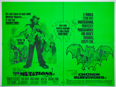 Mutations / Chosen Survivors (Both 1974) UK Quad DB Poster #New