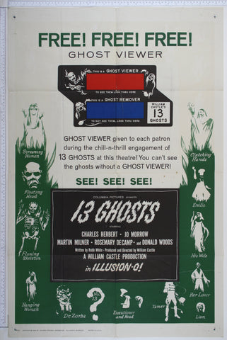 13 Ghosts red-blue viewer special poster detailing how the viewer works