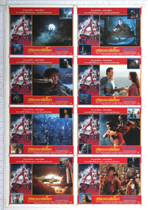 series of stills printed on continuous sheet, with Bruce Campbell in key moments from Evil Dead III