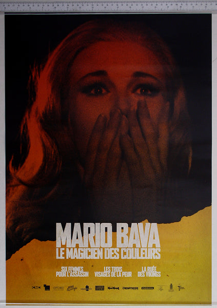 Colourised woman with hands to face, main retrospective poster