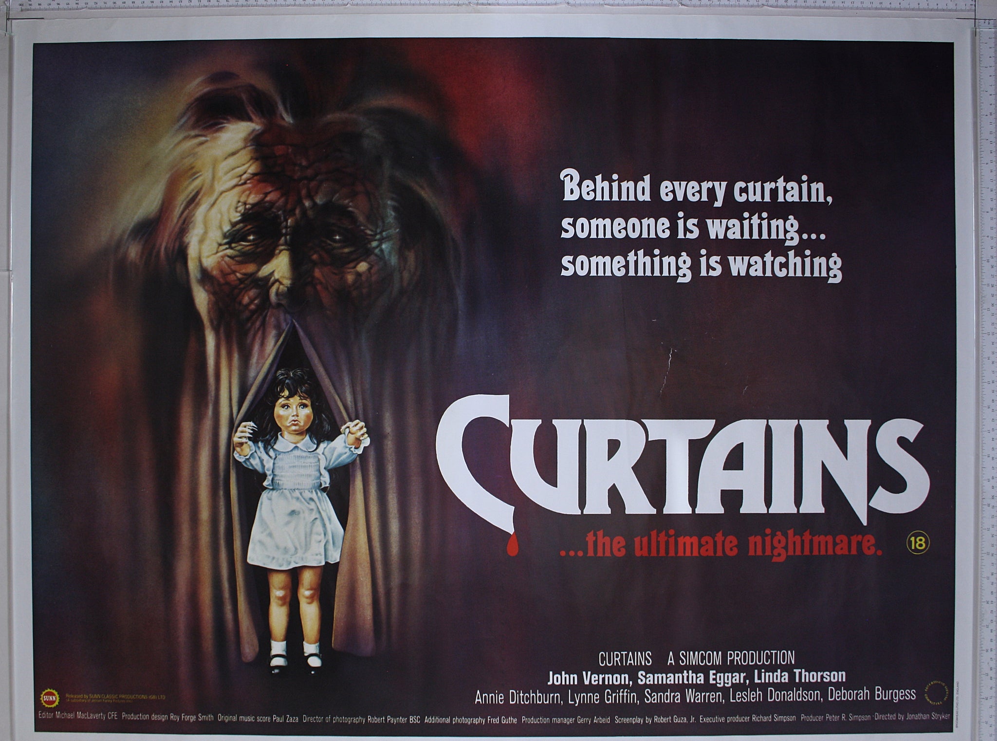 Curtains Horror Movie Curtains (1983) UK Quad Poster #New – Horror Poster Emporium