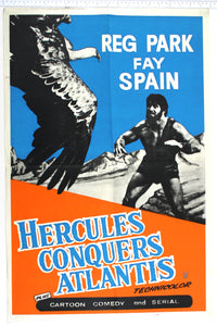 Photomontage of Hercules fighting off vulture, title in blue on orange.