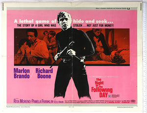 On pink, B+W grainy shot of Brando with machine gun, red photos behind, Boone grabs Franklin, Brando roughs up Moreno.