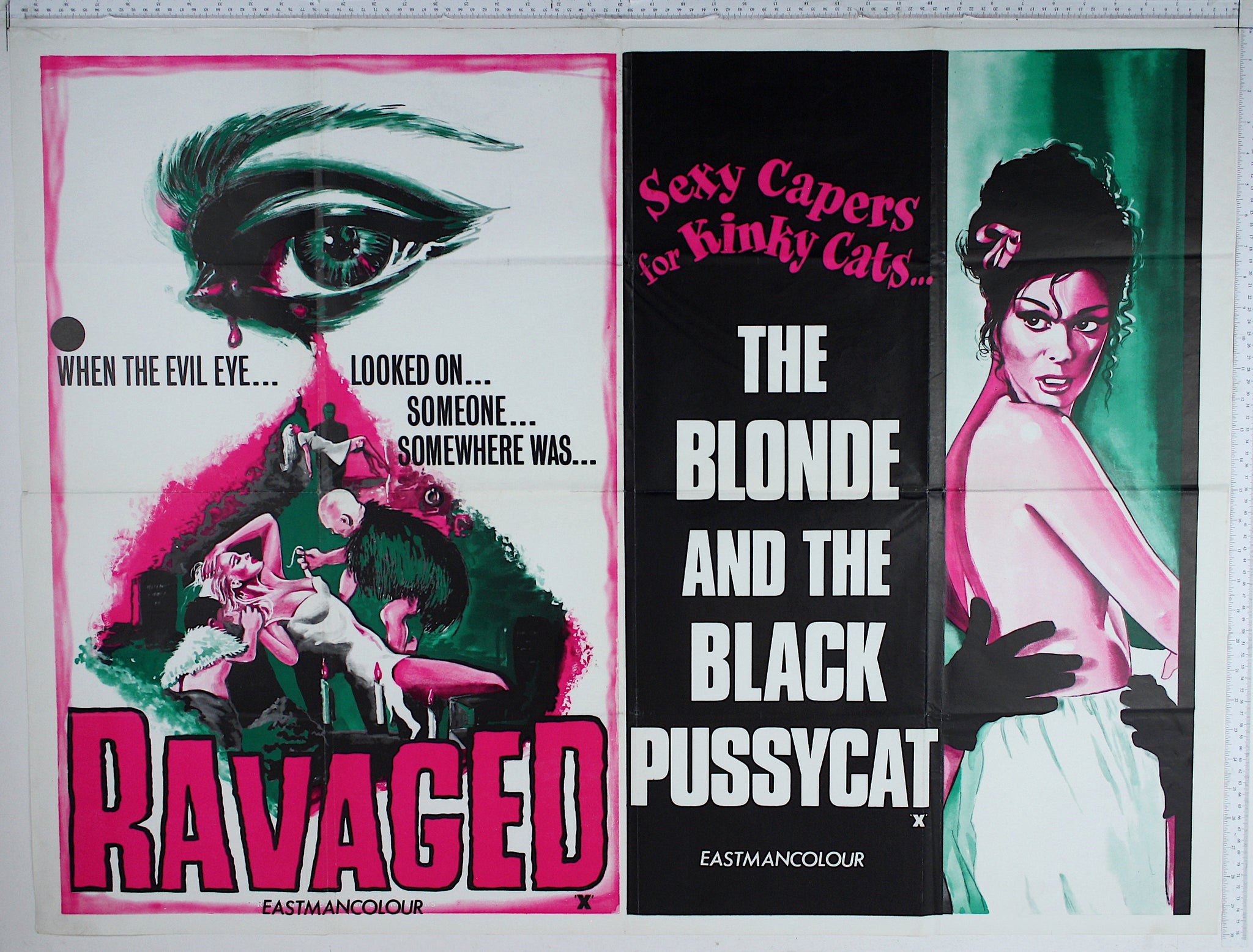 Ravaged / Blonde & the Black Pussycat (1970 / 1969) UK Quad Poster