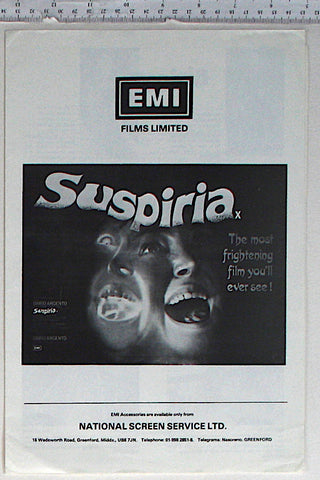 Suspiria (1977) UK Pressbook