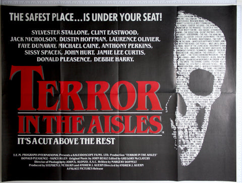 Text on black, with skull design right, white areas showing all the titles of the films included in the compilation.